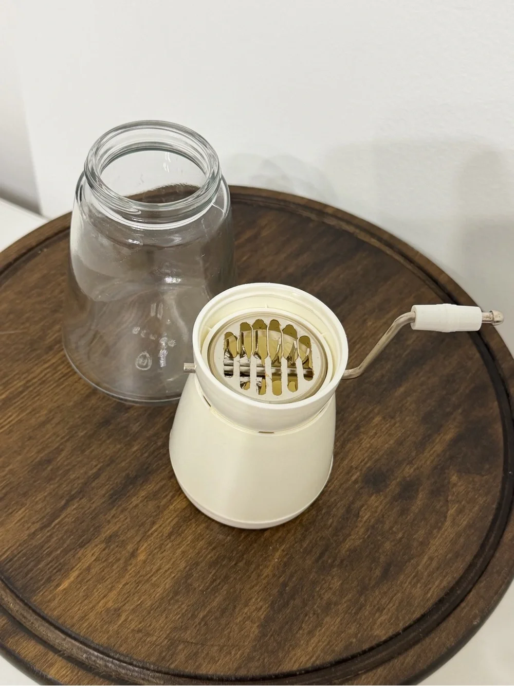 Vintage Gemco Manual Nut & Spice Grinder | Cream & Clear Glass